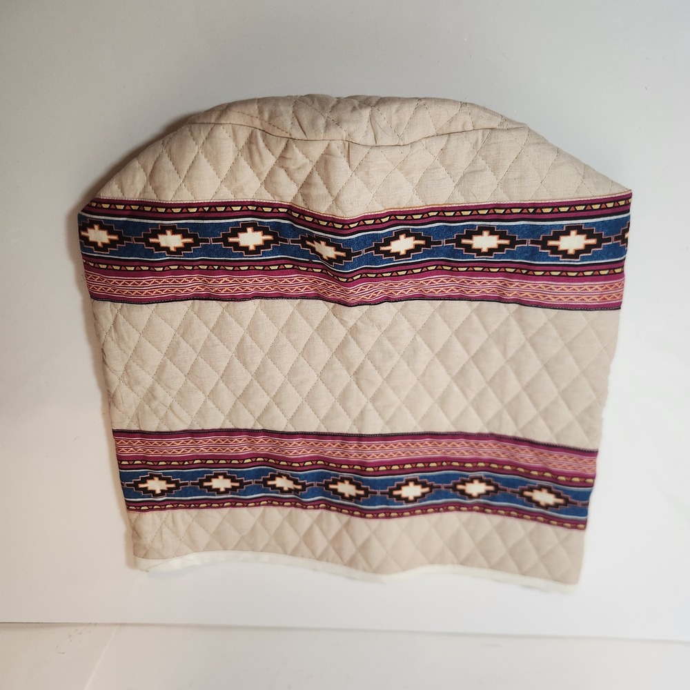 Handmade Southwestern Quilted water cooler cover‎ Tan Burgundy Geometric